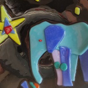 Fused glass plate, 1997 African Night